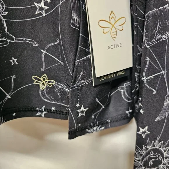 Johnny Was Active Bijou Long Sleeve Flyaway Back Top Tee Women Size L Black - Picture 8 of 16